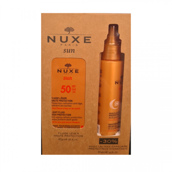 nuxe-sun-coffret-fluide-ultra-leger-spf-50-huile-lactee-capillaire-protectrice-a-30